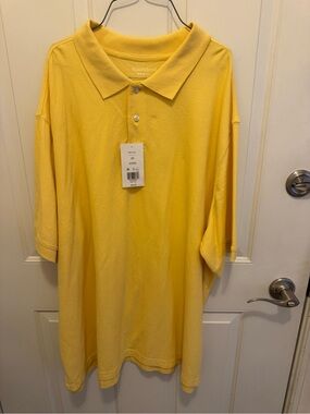 New Belk Saddlebred Men's Bright Yellow Polo Shirt 2X